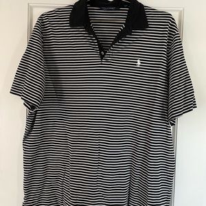 Ralph Lauren Polo Golf black white stripe polo